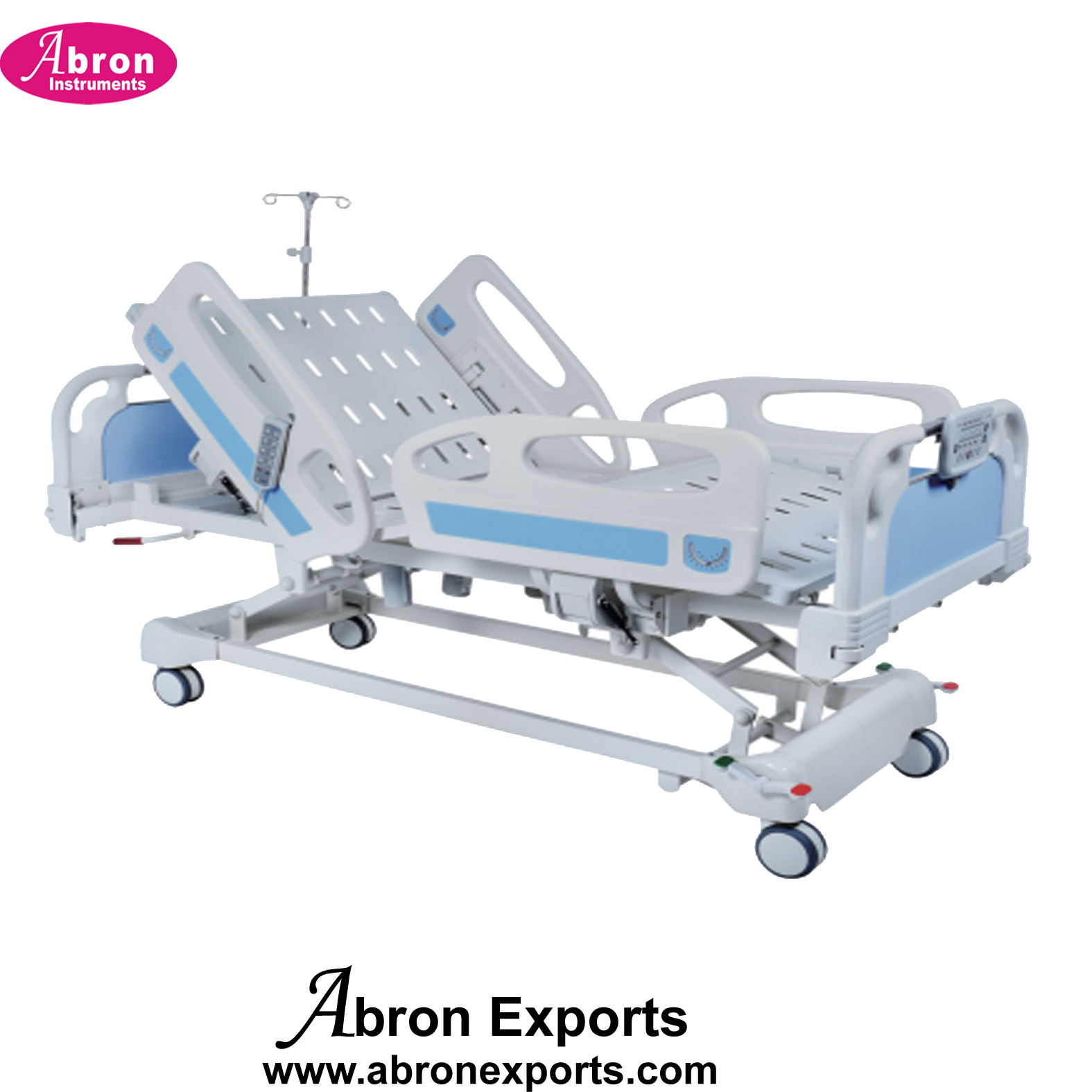 Patient Stretcher Electric ICU Bed 7 Function 4 Wheels Locking CPR Urine Bag IV Holder ABS Hospital Furniture Abron ABM-2261SE7F 